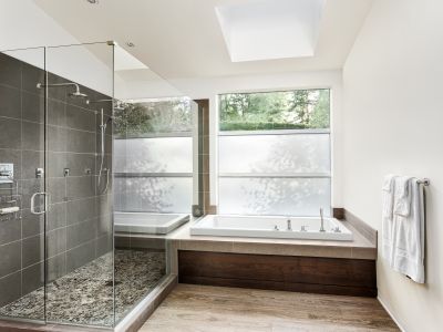 Walk-In Shower with Natural Stone