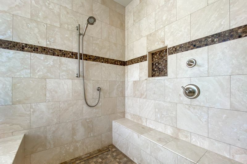 Modern Shower with Geometric Tiles